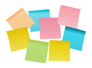 colorful sticky notes on white