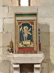 Painted altarpiece of San Juan Bautista Church in Moarves de Ojeda