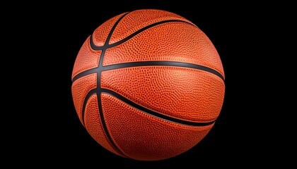 Basketball Still Life on Black Background Showcasing Sports Equipment