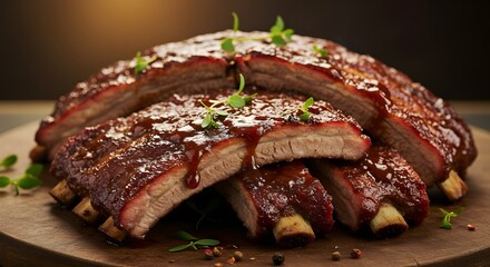 Savor Tender Barbecue Ribs Glazed With Smoky Sauce And Charred Edges&mdash;A Mouthwatering BBQ Favorite Perfect For Cookouts, Summer Parties, Grilling, Family Dinners, Or Comfort Food Lovers
