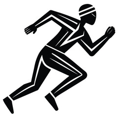 A simple running icon with a person in motion. 