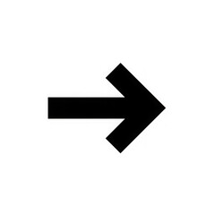 Obraz premium Black right arrow isolated on transparent background