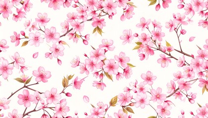 Fototapeta premium Floral Cherry Blossom Pattern
