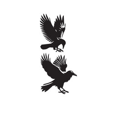 Obraz premium crow set silhouette tattoo,crow set silhouette png ,crow set silhouette flying ,crow set silhouette images