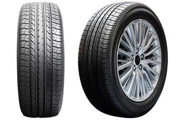Wheel car, Car tire, Aluminum wheels isolated on white background.