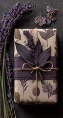 Gift wrapped with dried lavender