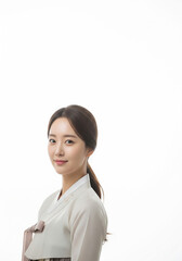 한복 저고리 입은 20대 여성, Korean Woman in Hanbok Jeogori
