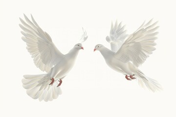 Two white pigeon animal bird dove. © Rawpixel.com