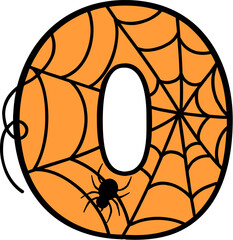 Spider Web Style Letter 0