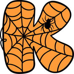 Spider Web Style Letter K