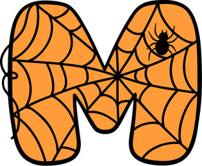 Spider Web Style Letter M
