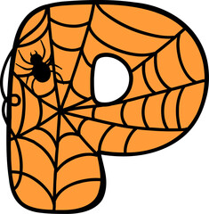 Spider Web Style Letter P