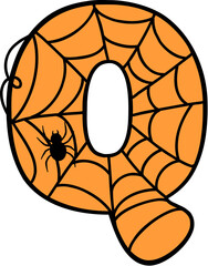 Spider Web Style Letter Q
