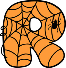 Spider Web Style Letter R