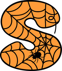 Spider Web Style Letter S