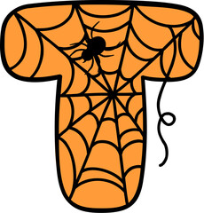Spider Web Style Letter T
