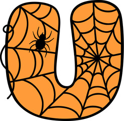  Spider Web Style Letter U