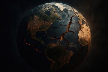 Damaged earth illustration
