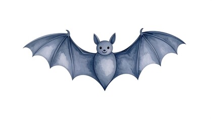 Cute bat illustration, watercolor style