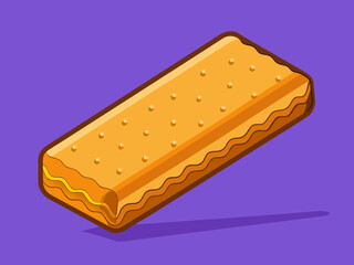 Stylized illustration of a peanut butter sandwich cookie