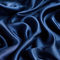 Obraz premium Deep indigo silk fabric drapes in soft folds