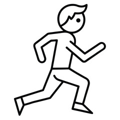 A simple running icon with a person in motion. 