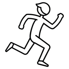 A simple running icon with a person in motion. 