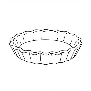 Empty fluted pie dish for baking, isolated on white background