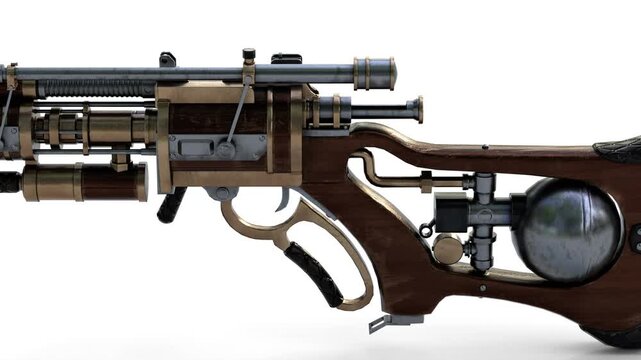 steam carbine on white background