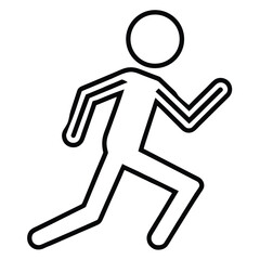 A simple running icon with a person in motion. 