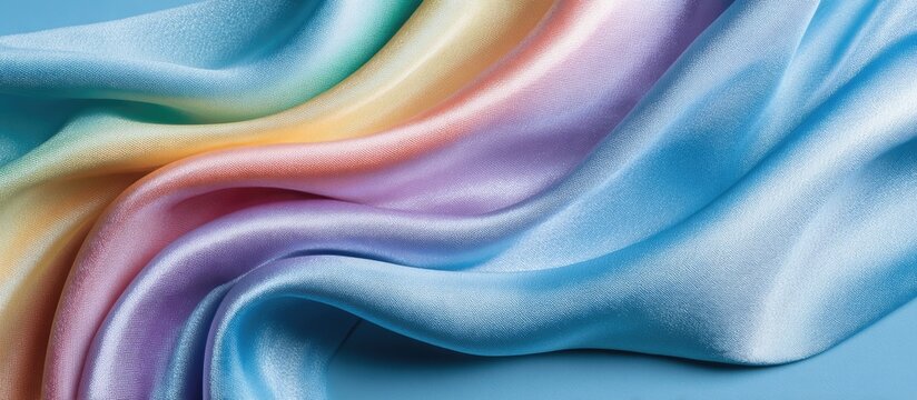 Soft, flowing silk fabric in a spectrum of pastel colors