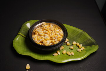 Sweet Corn : Corn kernels are small maize fruits containing a hard shell, dense starch-filled endosperm, and embryo germ essential for growth