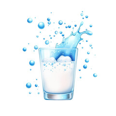 Refreshing splash of water in a glass