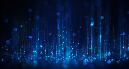 Abstract blue digital background with dots and glowing lights, representing technology or data visualization Generative AI
