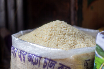 A sack of animal feed at the market