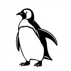 Naklejka premium Black Penguin Animal Icon