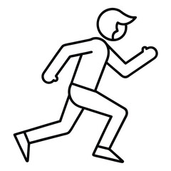 A simple running icon with a person in motion. 