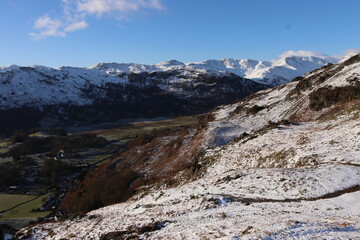 Lake district national park. England in winter