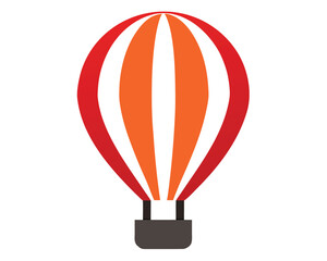 Fototapeta premium A red and orange hot air balloon isolated on white background Ai generated