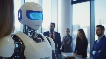 A robot in a business meeting