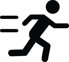 A simple running icon with a person in motion. 