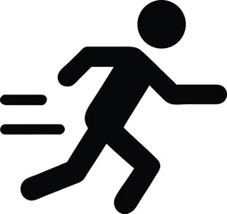 A simple running icon with a person in motion. 