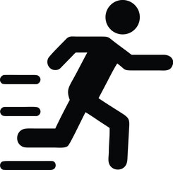 A simple running icon with a person in motion. 