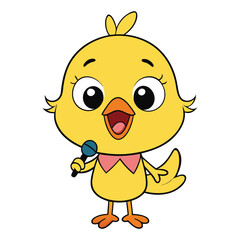 Cute baby chick vector cartoon animal illustration