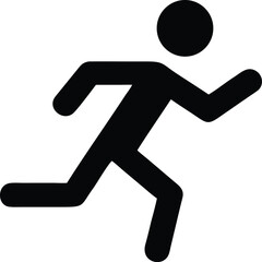 A simple running icon with a person in motion. 