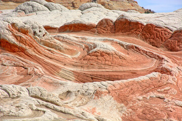 Colorful Swirls of White Pocket in Vermilion Cliffs National Monument