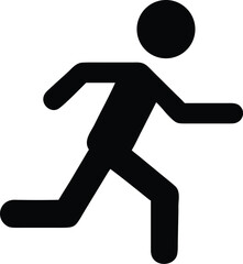 A simple running icon with a person in motion. 