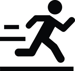 A simple running icon with a person in motion. 