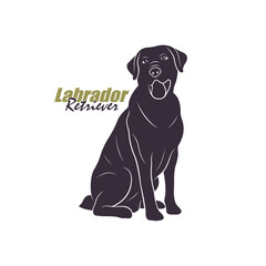 Labrador Retriever Dog logo design vector. Silhouette Labrador Retriever Template Illustration