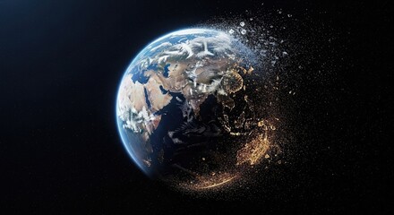 Earth fragmentation graphic image